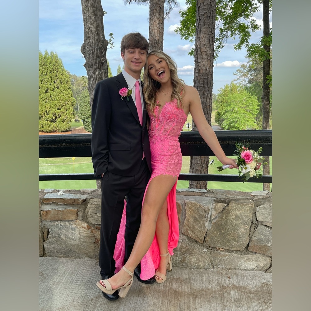 Flirt Prom & Pageant Amarra Pink Corset Prom Dress - Picture 6 of 15